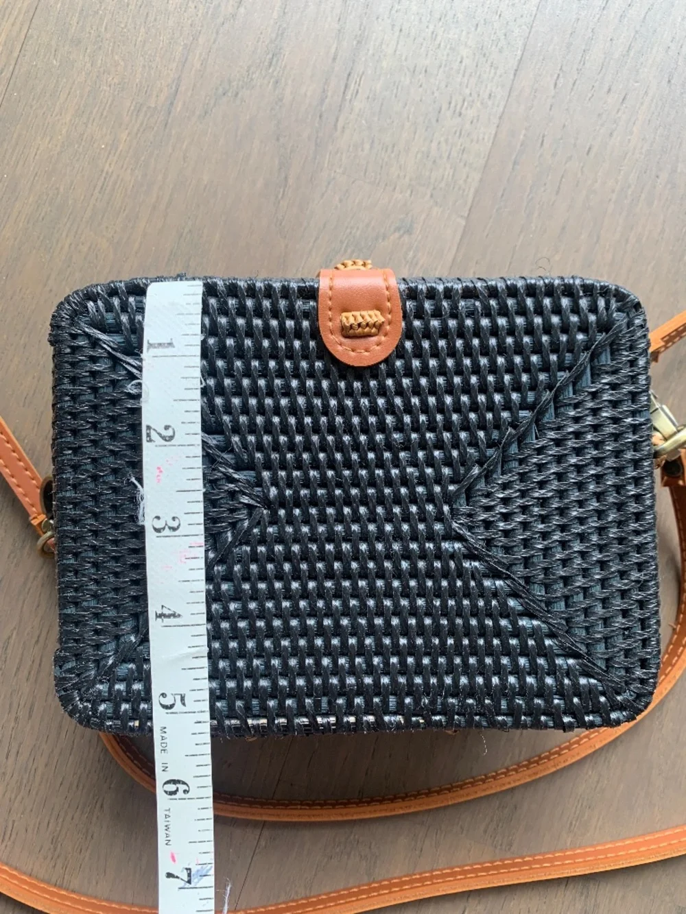 Anthropologie Boxy Rattan Crossbody Bag - Picture 13 of 16